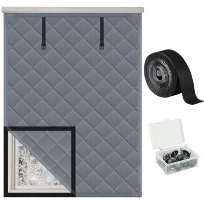 OEM Manta Aislante Térmica De 3 Capas Para Ventanas De Invierno De 99 X 160 Cm, Cubierta De Tela Oxford De Algodón, Kit De Aislamiento Térmico De Alta Resistencia Para Ventanas De Invierno, Gris OEM Manta Aislante Térmica De 3 Capas Para Ventanas De Invierno De 99 X 160 Cm, Cubierta De Tela Oxford De Algodón, Kit De Aislamiento Térmico De Alta Resistencia Para Ventanas De Invierno, Gris