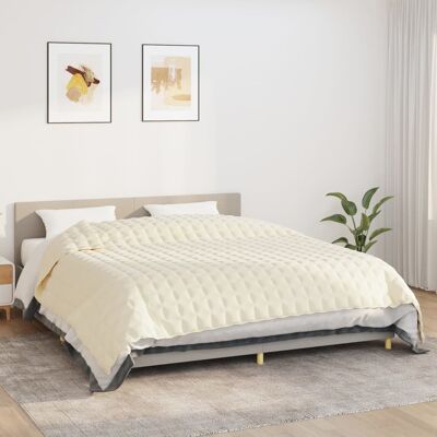 vidaXL Manta pesada color crema claro 235x290 cm 11 kg tela vidaXL Manta pesada color crema claro 235x290 cm 11 kg tela