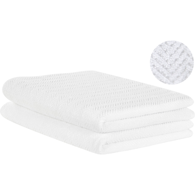 Conjunto de 2 Toallas de Algodón Terry Blancas - Accesorios de Baño Conjunto de 2 Toallas de Algodón Terry Blancas - Accesorios de Baño