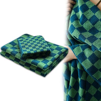 OEM Juego De 2 Toallas De Baño A Cuadros - Toallas De Algodón, Absorbentes, Para El Baño, 1 Toalla De Baño Para Adultos, 1 Toalla De Mano. OEM Juego De 2 Toallas De Baño A Cuadros - Toallas De Algodón, Absorbentes, Para El Baño, 1 Toalla De Baño Para Adultos, 1 Toalla De Mano.