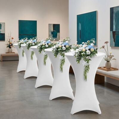 Tolletour Funda Para Mesa Alta Redonda Ø80×110 Cm – Mantel Extensible Para Bodas Y Banquetes Blanco 5x Tolletour Funda Para Mesa Alta Redonda Ø80×110 Cm – Mantel Extensible Para Bodas Y Banquetes Blanco 5x