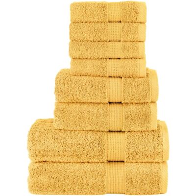 Vidaxl Juego De Toallas Premium Solund 8 Unidades Dorado 600 Gsm Vidaxl Juego De Toallas Premium Solund 8 Unidades Dorado 600 Gsm