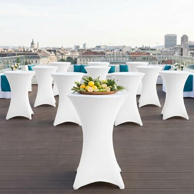 Wolketon Funda Para Mesa Alta Redonda Ø60×110 Cm – Mantel Extensible Para Bodas Y Banquetes Blanco 10x Wolketon Funda Para Mesa Alta Redonda Ø60×110 Cm – Mantel Extensible Para Bodas Y Banquetes Blanco 10x
