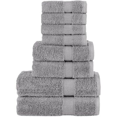 Vidaxl Juego De Toallas Premium Solund 8 Unidades Gris 600 Gsm Vidaxl Juego De Toallas Premium Solund 8 Unidades Gris 600 Gsm