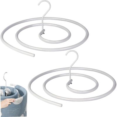 ENOWELIR Lote De 2 Perchas Redondas En Espiral De Hierro Grueso Y Desmontables – Ideales Para Sábanas, Mantas, Toallas Y Manteles – Ocupan Poco Espacio ENOWELIR Lote De 2 Perchas Redondas En Espiral De Hierro Grueso Y Desmontables – Ideales Para Sábanas, Mantas, Toallas Y Manteles – Ocupan Poco Espacio