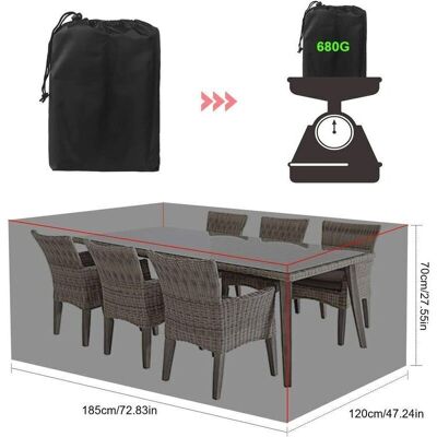 ENOWELIR Funda Protectora Impermeable Para Mesa De Jardín Rectangular De 180 X 120 X 70 Cm, Fabricada En Tejido Oxford Impermeable Y Resistente A Los Rayos Uv ENOWELIR Funda Protectora Impermeable Para Mesa De Jardín Rectangular De 180 X 120 X 70 Cm, Fabricada En Tejido Oxford Impermeable Y Resistente A Los Rayos Uv