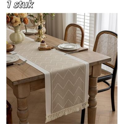 OEM 1 Pieza, Camino De Mesa, Mantel, Estilo Minimalista Escandinavo, Impermeable, Flecos Calados Anudados, 35 X 180 Cm, Marrón Café OEM 1 Pieza, Camino De Mesa, Mantel, Estilo Minimalista Escandinavo, Impermeable, Flecos Calados Anudados, 35 X 180 Cm, Marrón Café