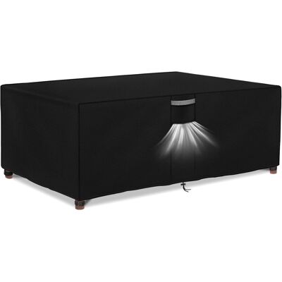 AIPERQ Funda Impermeable Para Muebles De Jardín, Tejido Oxford 420d, Resistente Al Viento Y A Los Rayos Uv, Con Rejillas De Ventilación, Rectangular (180 X 120 X 74 Cm) - Negra AIPERQ Funda Impermeable Para Muebles De Jardín, Tejido Oxford 420d, Resistente Al Viento Y A Los Rayos Uv, Con Rejillas De Ventilación, Rectangular (180 X 120 X 74 Cm) - Negra