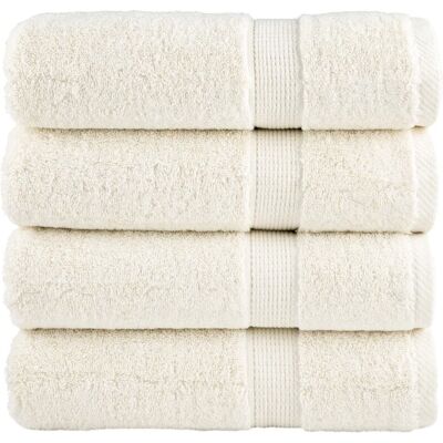 vidaXL Toallas Premium SOLUND 4 pcs Crema Blanco - Toallas vidaXL Toallas Premium SOLUND 4 pcs Crema Blanco - Toallas