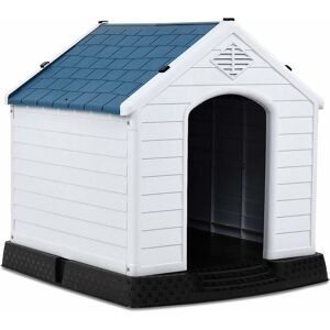 Costway - Casa Para Perros De Plástico Para Jardín Interior Y Exterior Caseta Para Perro Con Suelo Elevado M Costway - Casa Para Perros De Plástico Para Jardín Interior Y Exterior Caseta Para Perro Con Suelo Elevado M