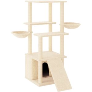 vidaXL Árbol para gatos con postes de sisal 133 cm - crema (171756) vidaXL Árbol para gatos con postes de sisal 133 cm - crema (171756)