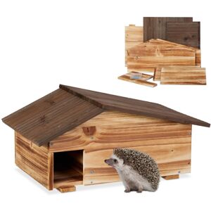 Casa para Erizos de Madera de Pino - 2 Cámaras - Refugio Resistente a la Intemperie - 24x46x33.5cm - Marrón Casa para Erizos de Madera de Pino - 2 Cámaras - Refugio Resistente a la Intemperie - 24x46x33.5cm - Marrón