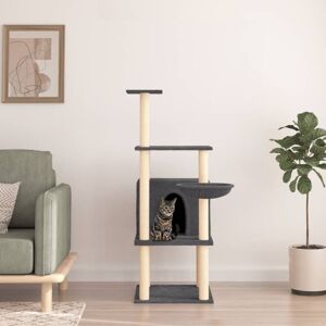 árbol para gatos vidaXL Gris Oscuro - Mueble multi-niveles 132 cm árbol para gatos vidaXL Gris Oscuro - Mueble multi-niveles 132 cm