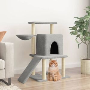 árbol para gatos vidaXL gris claro - Torre multi-niveles con postes de sisal árbol para gatos vidaXL gris claro - Torre multi-niveles con postes de sisal