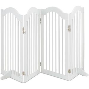 Relaxdays - Barrera Seguridad Perros, 4 Paneles, Alto 92 Cm, Valla Protección Mascotas, Plegable, 92x205 Cm, Blanca Relaxdays - Barrera Seguridad Perros, 4 Paneles, Alto 92 Cm, Valla Protección Mascotas, Plegable, 92x205 Cm, Blanca