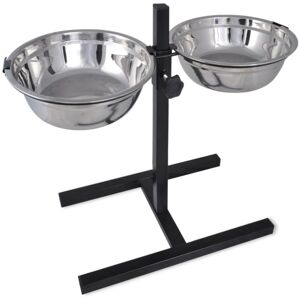 Soporte De Alimentación Ajustable Mascota 2x4.1l Tazón Inoxidable Vidaxl Soporte De Alimentación Ajustable Mascota 2x4.1l Tazón Inoxidable Vidaxl
