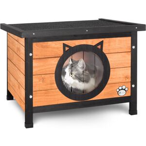 VOUNOT Casa para Gatos en Madera con Puerta de Orejas de Gato - Refugio Interior y Exterior VOUNOT Casa para Gatos en Madera con Puerta de Orejas de Gato - Refugio Interior y Exterior