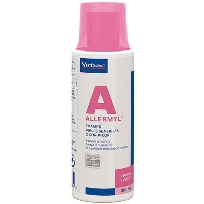 Virbac Allermyl Champú dermatológico para piel sensible - Perros y Gatos - 200 ml Virbac Allermyl Champú dermatológico para piel sensible - Perros y Gatos - 200 ml