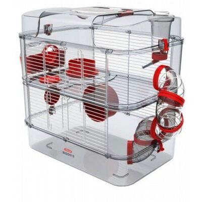 Jaula ZOLUX Rody3 duo - Hamster, Ratón y Gerbilo - 41x27x40.5cm - Rojo Jaula ZOLUX Rody3 duo - Hamster, Ratón y Gerbilo - 41x27x40.5cm - Rojo