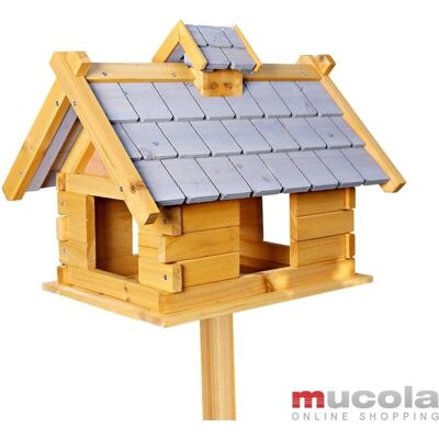 Mucola Casa de Pájaros - Casa de Madera Gris para Jardín y Balcón - Resistente a la Intemperie y Fácil de Instalar Mucola Casa de Pájaros - Casa de Madera Gris para Jardín y Balcón - Resistente a la Intemperie y Fácil de Instalar