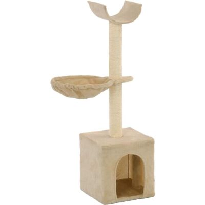 Helloshop26 - Árbol para gatos beige 105cm con postes de sisal Helloshop26 - Árbol para gatos beige 105cm con postes de sisal