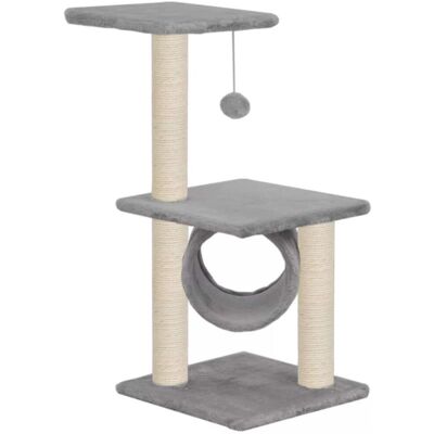 Helloshop26 - Árbol para gatos con sisal, 65cm, gris Helloshop26 - Árbol para gatos con sisal, 65cm, gris