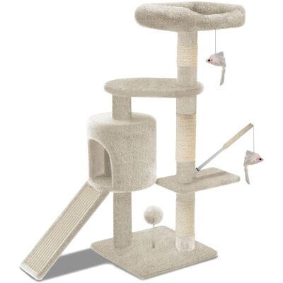 Vounot Árbol Rascador Para Gatos, 112 Cm, Beige Vounot Árbol Rascador Para Gatos, 112 Cm, Beige