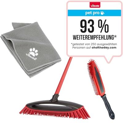Vileda Pet Pro Always Clean Besenbox, 3-teiliges Set (rot, Always Clean Besen + Pet Pro Elektrostatische Brste + Pet Pro Microfaser-handtuch Xl) Vileda Pet Pro Always Clean Besenbox, 3-teiliges Set (rot, Always Clean Besen + Pet Pro Elektrostatische Brste + Pet Pro Microfaser-handtuch Xl)