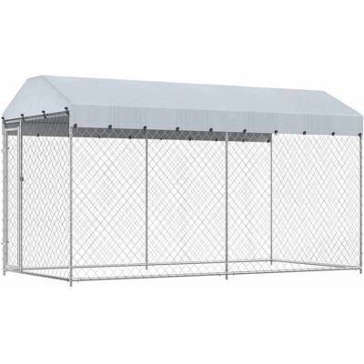 vidaXL Albergue para perros exterior con dosel 382x192x225cm - Jaula para perros vidaXL Albergue para perros exterior con dosel 382x192x225cm - Jaula para perros
