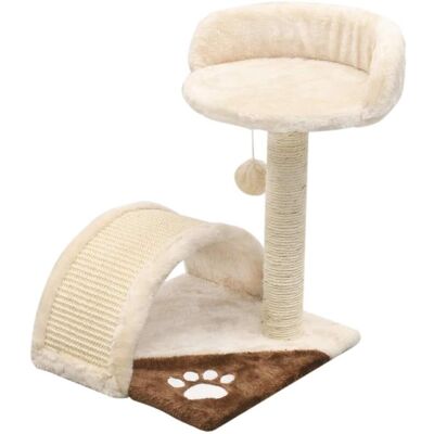 Helloshop26 - Árbol para gatos beige marrón 40cm Helloshop26 - Árbol para gatos beige marrón 40cm