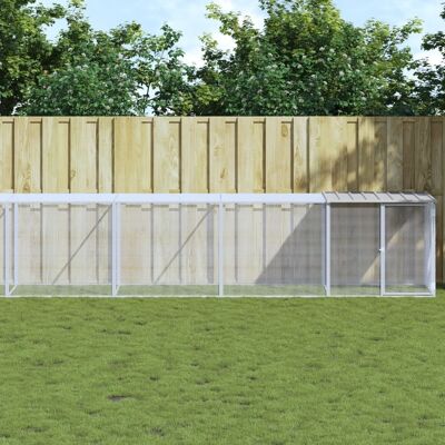 Gallinero con Techo vidaXL - Acero Galvanizado - 1003x98x90 cm Gallinero con Techo vidaXL - Acero Galvanizado - 1003x98x90 cm