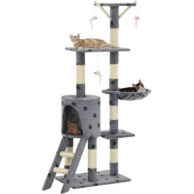 Helloshop26 - Árbol para gatos con nido, peluche y sisal, 138cm Helloshop26 - Árbol para gatos con nido, peluche y sisal, 138cm