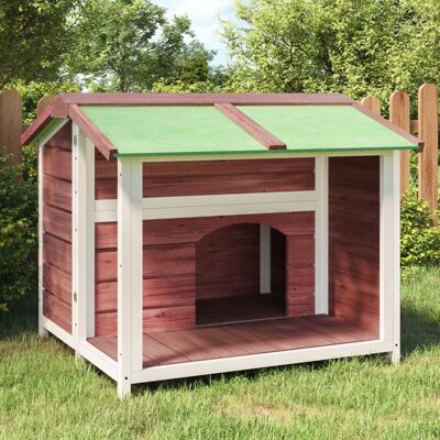 Caseta para perros madera maciza de pino mocha 96x87x80,5 cm vidaXL - Caseta para perros Caseta para perros madera maciza de pino mocha 96x87x80,5 cm vidaXL - Caseta para perros