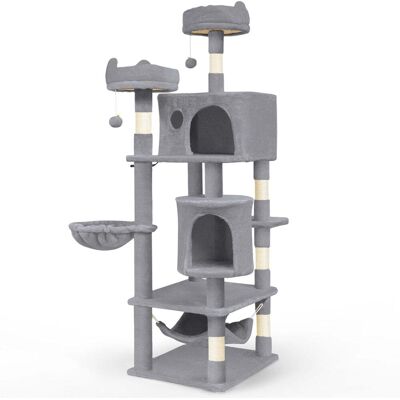 Vounot Árbol Rascador para Gatos - Torre de 168cm, Gris Vounot Árbol Rascador para Gatos - Torre de 168cm, Gris
