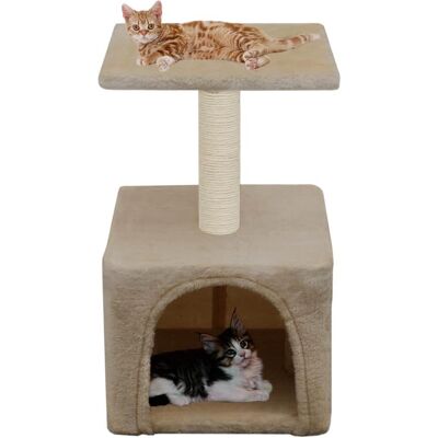 Helloshop26 Árbol para Gatos con Niche - 55cm Beige Helloshop26 Árbol para Gatos con Niche - 55cm Beige