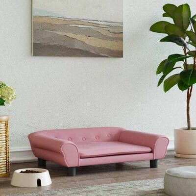 Cama para perros rosa vidaXL - Sofá pequeño de terciopelo Cama para perros rosa vidaXL - Sofá pequeño de terciopelo