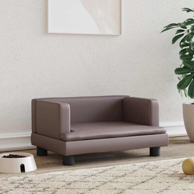 Maisonchic - Cama para perros de cuero sintético marrón - Apoyo para mascotas pequeñas Maisonchic - Cama para perros de cuero sintético marrón - Apoyo para mascotas pequeñas