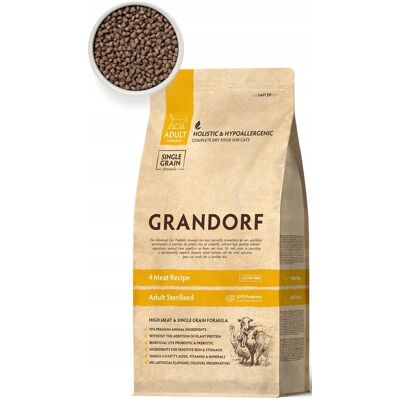 Grandorf Marca Adulto Esterilizado 4 Carne - Comida para Gatos Grandorf Marca Adulto Esterilizado 4 Carne - Comida para Gatos