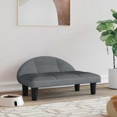 Maisonchic - Cama para perros terciopelo gris oscuro 70x52x30cm - Cama para perros Maisonchic - Cama para perros terciopelo gris oscuro 70x52x30cm - Cama para perros
