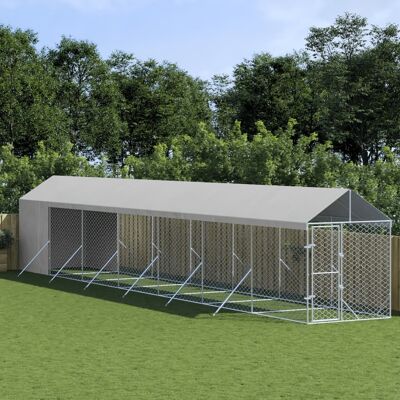 vidaXL Caseta para perros - Acero galvanizado, 2x14x2.5 m vidaXL Caseta para perros - Acero galvanizado, 2x14x2.5 m
