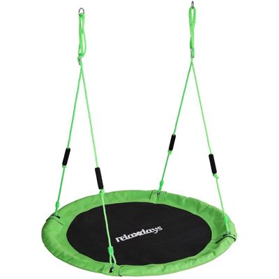 Columpio Nido Relaxdays, Redondo, Asas De Espuma, Para Niños, Ajustable, Exterior, Ø: 120 Cm, Hasta 100 Kg, Verde Columpio Nido Relaxdays, Redondo, Asas De Espuma, Para Niños, Ajustable, Exterior, Ø: 120 Cm, Hasta 100 Kg, Verde