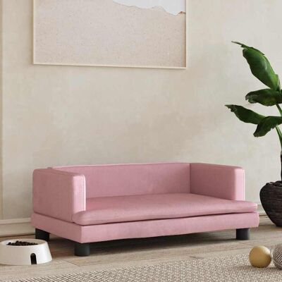 vidaXL Cama para Perros Rosa 80x45x30cm Terciopelo - Cama para Perros vidaXL Cama para Perros Rosa 80x45x30cm Terciopelo - Cama para Perros