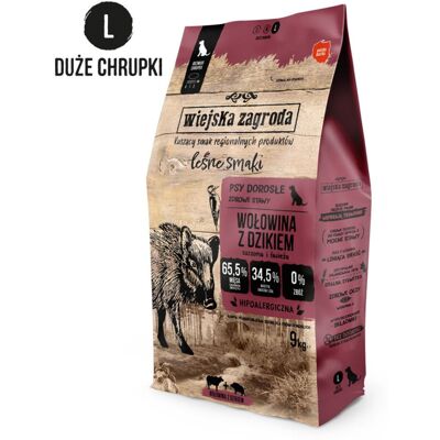 Comida para perros Wiejska Zagroda de res y jabalí - 9kg Comida para perros Wiejska Zagroda de res y jabalí - 9kg