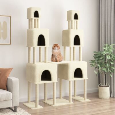 Rascador para gatos con postes de sisal - 199 cm - vidaXL Rascador para gatos con postes de sisal - 199 cm - vidaXL