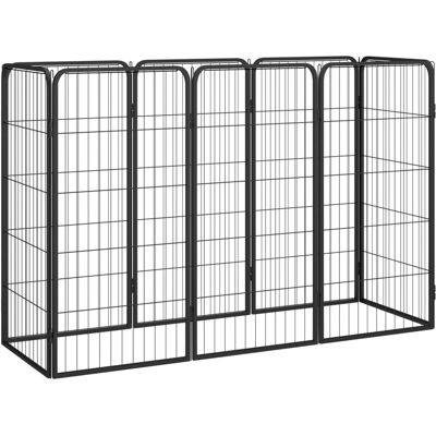 vidaXL 8 Panel Caja para Perros Negra 50x100 cm Acero Recubierto en Polvo - Jaula para Perros vidaXL 8 Panel Caja para Perros Negra 50x100 cm Acero Recubierto en Polvo - Jaula para Perros