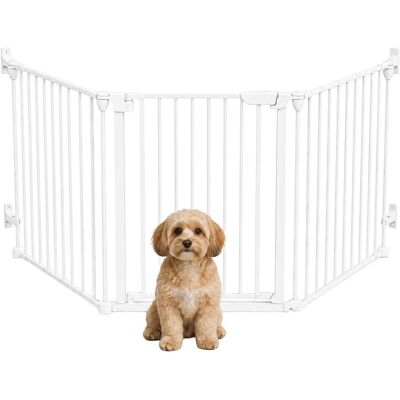 Relaxdays Barrera De Seguridad Extensible 3 Piezas Con Puerta 74 X 85–180 Cm Montaje En Pared Para Bebés Acero Blanco Relaxdays Barrera De Seguridad Extensible 3 Piezas Con Puerta 74 X 85–180 Cm Montaje En Pared Para Bebés Acero Blanco