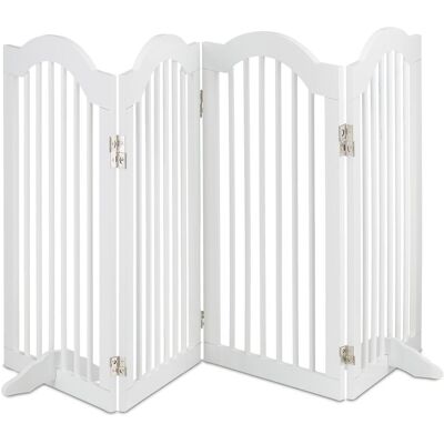 Relaxdays - Barrera Seguridad Perros, 4 Paneles, Alto 92 Cm, Valla Protección Mascotas, Plegable, 92x205 Cm, Blanca Relaxdays - Barrera Seguridad Perros, 4 Paneles, Alto 92 Cm, Valla Protección Mascotas, Plegable, 92x205 Cm, Blanca