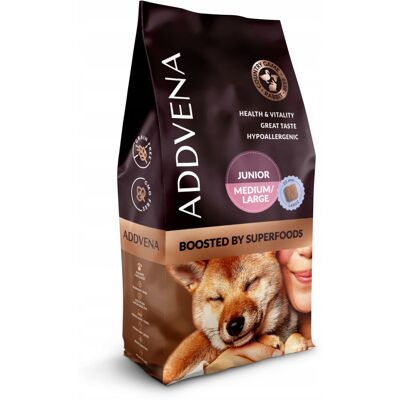 ADDVENA Marca Modelo Junior Mediano Grande - Comida para perros ADDVENA Marca Modelo Junior Mediano Grande - Comida para perros
