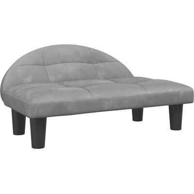 vidaXL Cama para perros gris claro 70x52x30 cm Terciopelo - Dog Bed vidaXL Cama para perros gris claro 70x52x30 cm Terciopelo - Dog Bed