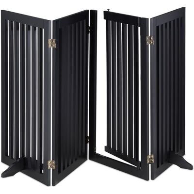 Relaxdays - Barrera Seguridad Perros, Valla Protectora, Puerta, 92x206cm, Plegable, Cerca Protección Mascotas, Negro Relaxdays - Barrera Seguridad Perros, Valla Protectora, Puerta, 92x206cm, Plegable, Cerca Protección Mascotas, Negro
